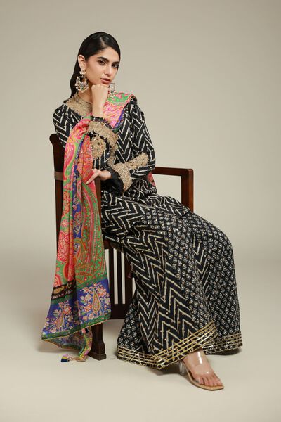 Embroidered | Raw Silk | 3 Piece Co-ord Set | GBP 140.00