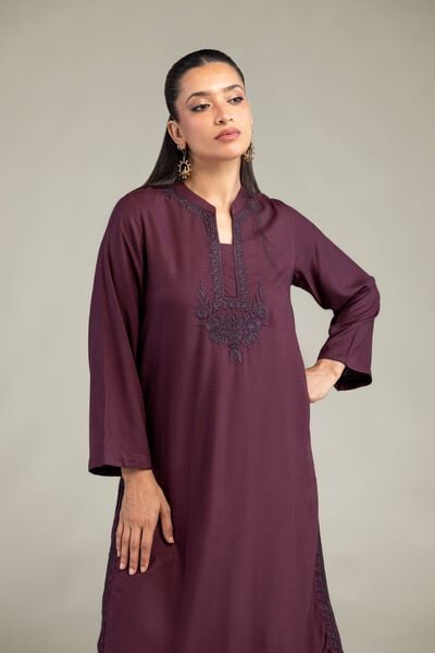 Dyed | Raw Silk | Purple Silk Kurta | GBP 30.00