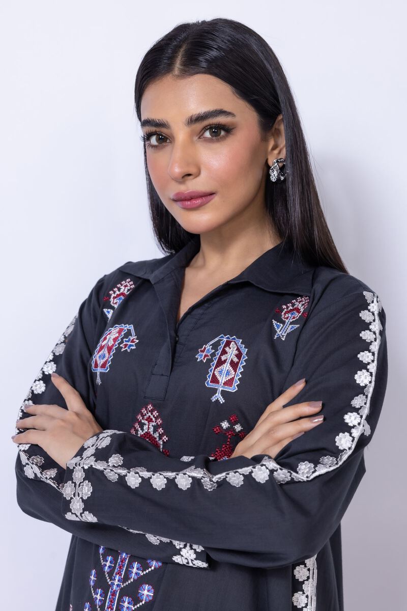 Embroidered | Crosshatch Poplin | Kurta | null
