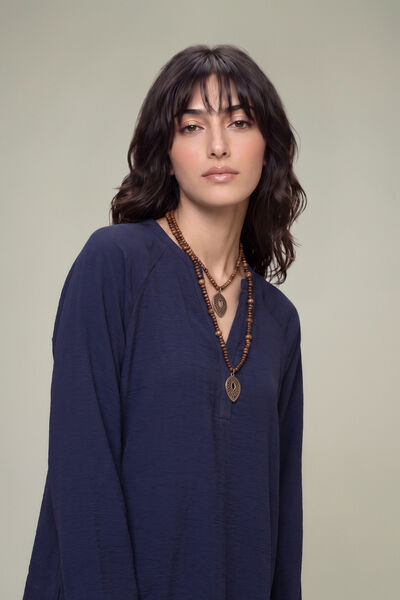 Dyed | Textured Georgette | V-Neck Solid Tunic | GBP 35.00
