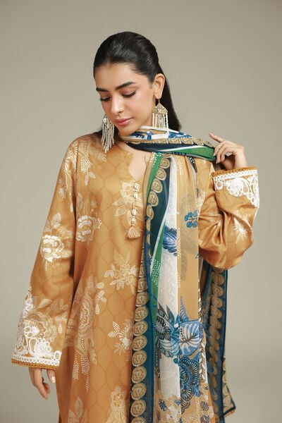 Embroidered | Satin | Tailored 3-Piece Set | GBP 60.00