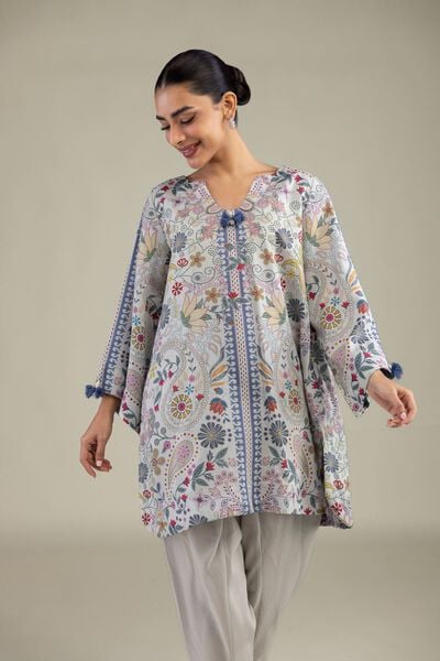 Printed | Textured Weave | Printed Paisley Kurta | GBP 30.00