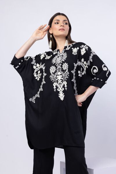 Embroidered | Crosshatch Raw Silk | Kurta | GBP 40.00