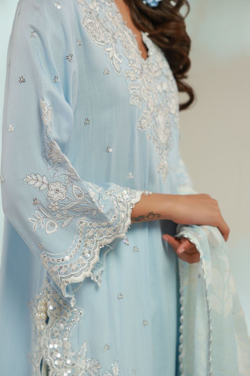 Embroidered | Raw Silk | Floral 3-piece Set | null