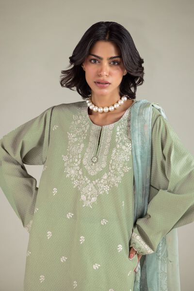 Embroidered | Cotton Dobby | Fabrics 3 Piece | GBP 24.50