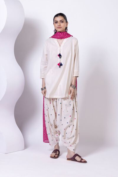 Embroidered | Cotton Dobby | Pants | GBP 27.00