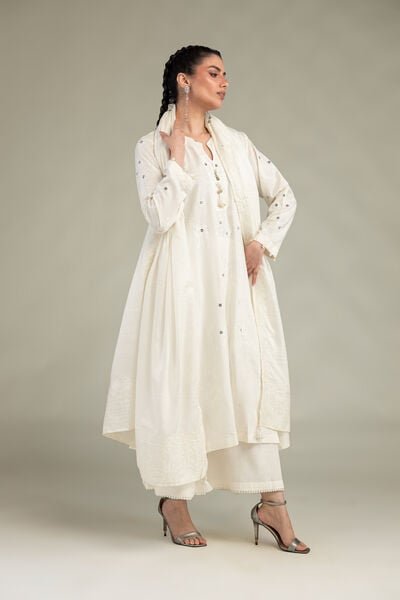 Embroidered | Raw Silk | Floral Silk Kurta | GBP 50.00