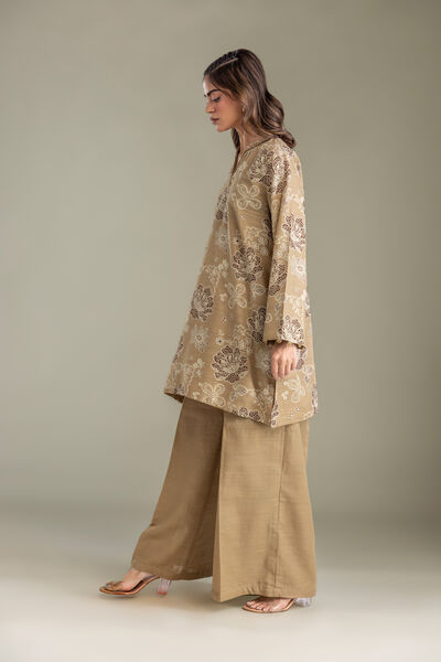Printed | Light Khaddar | Beige Khaddar Pants | GBP 25.00