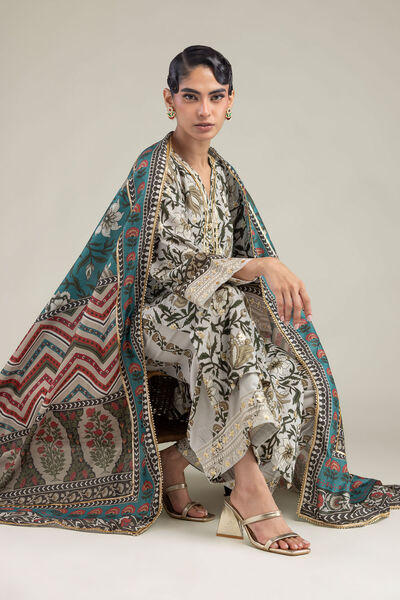 Embroidered | Raw Silk | Floral Silk Kurta | GBP 50.00