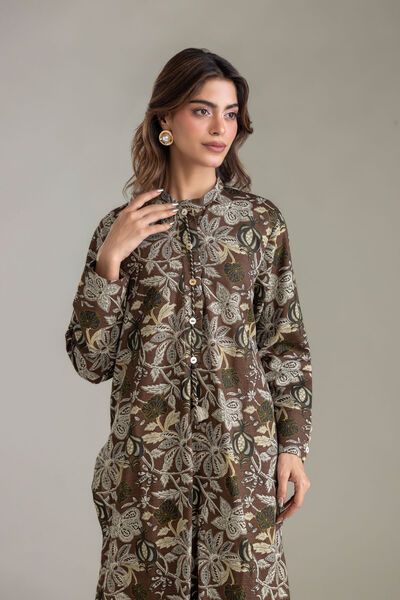 Printed | Light Khaddar | Longline Printed Kurta | GBP 30.00