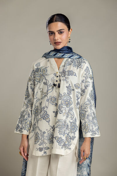 Embroidered | Raw Silk | Floral Silk Kurta | GBP 60.00