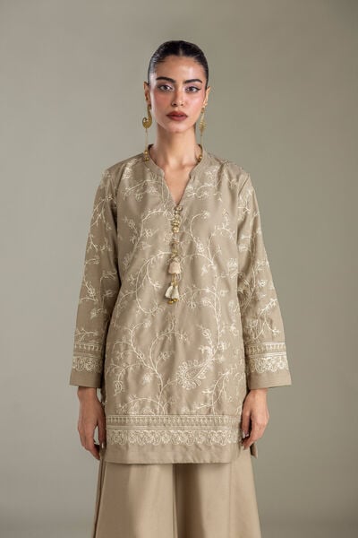 Embroidered | Heavy Blended Viscose | Floral V-Neck Kurta | GBP 50.00