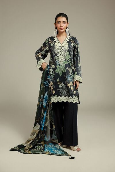 Embroidered | Satin | Fabrics 3 Piece | GBP 20.00