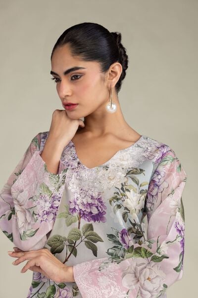 Embroidered | Blended Viscose | Floral Viscose Kurta | GBP 40.00
