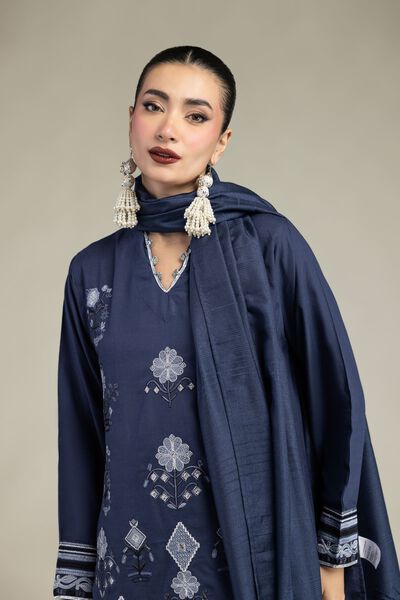 Embroidered | Polyester Silk | Navy Tassel Dupatta | GBP 30.00