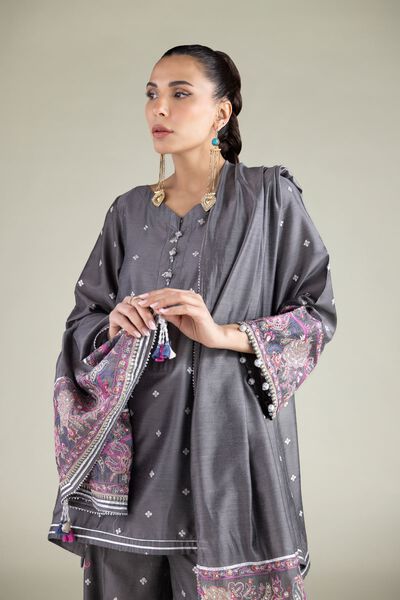 Embroidered | Cotton Net | Festive Paisley Dupatta | GBP 25.00