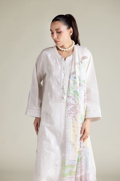 Embroidered | Textured Cotton | Tailored 3 Piece | GBP 80.00