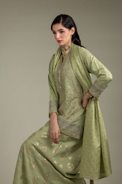 Embroidered | Raw Silk | 3-Piece Co-ord Set | GBP 185.00