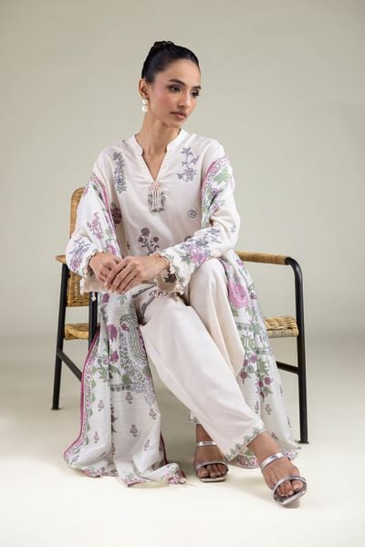 Embroidered | Raw Silk | Paisley Pearl Kurta | GBP 50.00