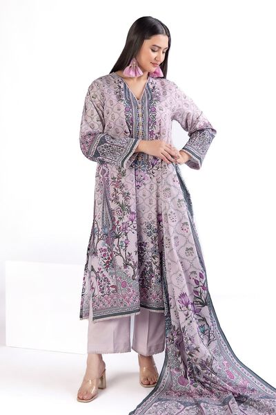 Printed | Slub Lawn | Fabrics 3 Piece | GBP 17.50