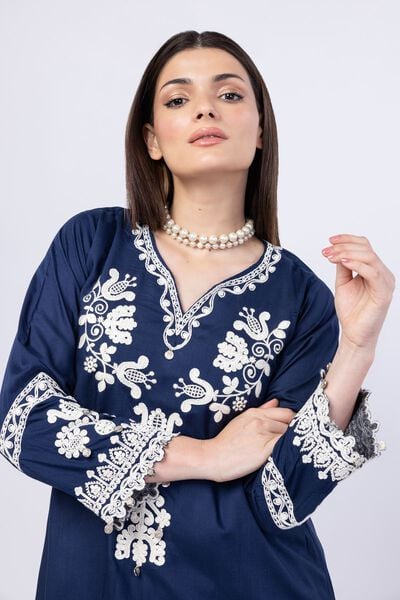 Embroidered | Crosshatch Raw Silk | Kurta | GBP 40.00