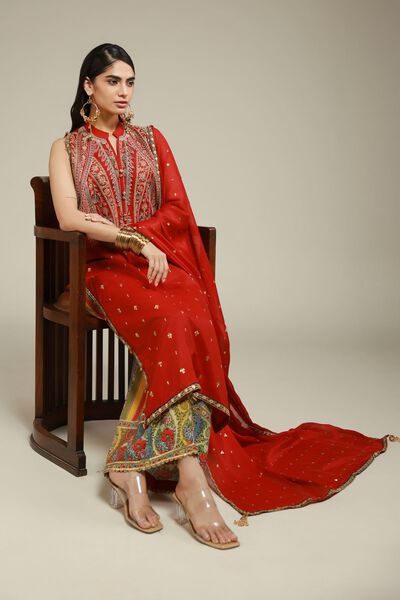 Embroidered | Raw Silk | 3 Piece Co-ord Set | GBP 140.00