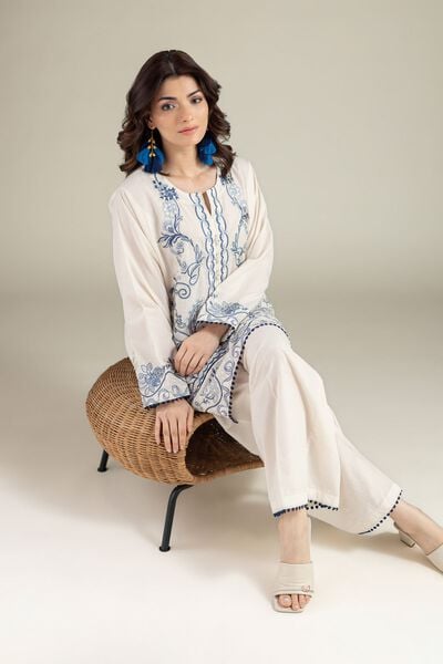 Embroidered | Cambric | Tailored 2 Piece | Top and Bottom | GBP 50.00