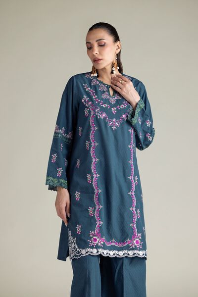 Embroidered | Cotton Dobby | Tailored 2-Piece Set | GBP 60.00