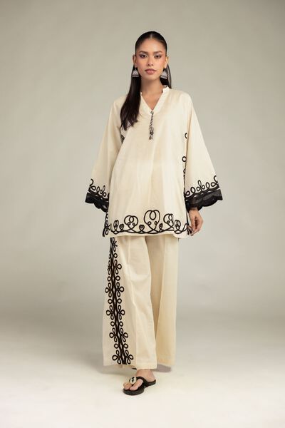 Embroidered | Cotton Dobby | Cotton Dobby Pants | GBP 20.00