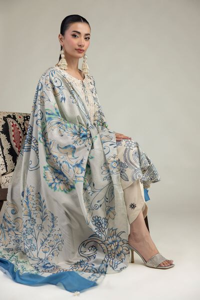 Embroidered | Polyester Silk | Floral Silk Dupatta | GBP 25.00