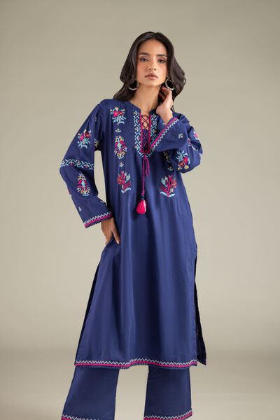 Embroidered | Cambric | Geometric Lace Kurta | GBP 30.00