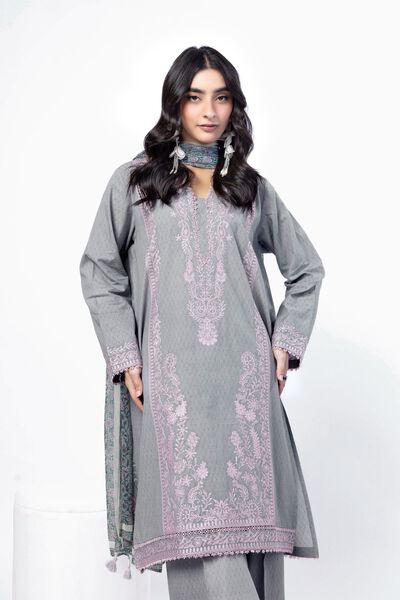 Embroidered | Cotton Dobby | Fabrics 3 Piece | GBP 40.00