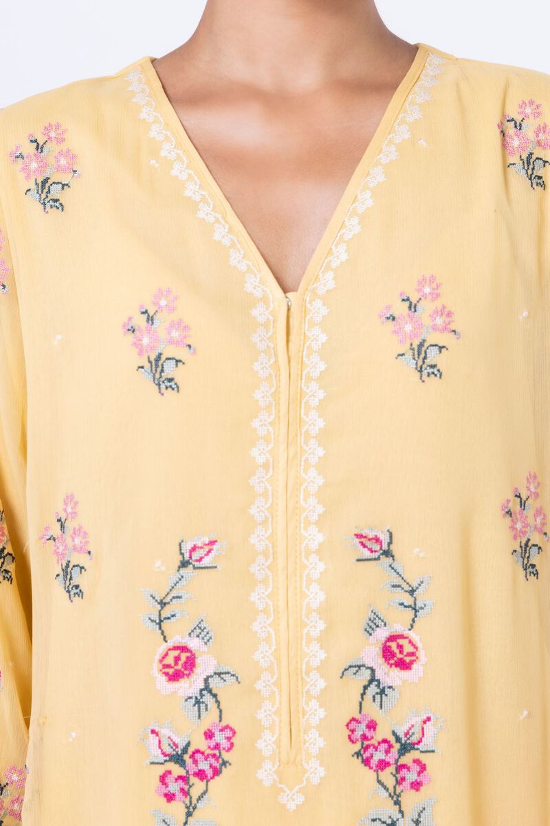 Embroidered | Polyester Crinkle Chiffon | Kurta | GBP 24.00