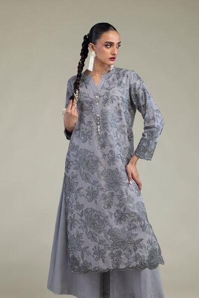 Embroidered | Raw Silk | Floral Silk Kurta | GBP 60.00