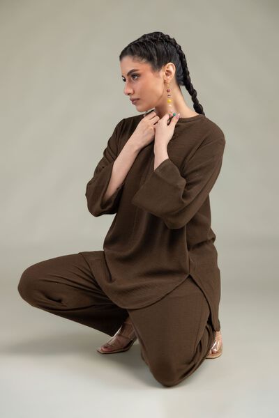 Dyed | Crepe Georgette | Solid V-Neck Tunic | GBP 35.00