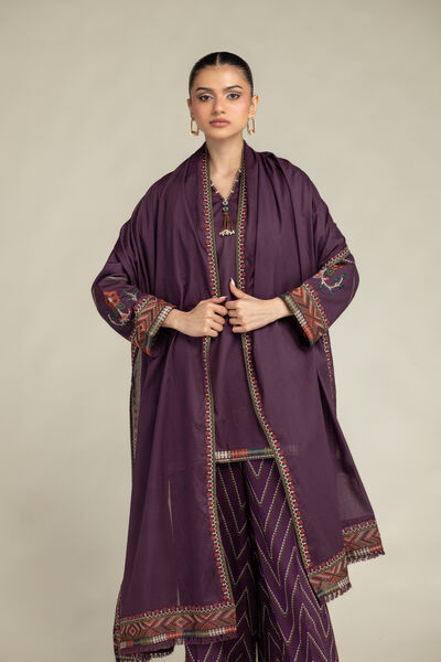 Embroidered | Lawn | Purple Lawn Dupatta | GBP 30.00