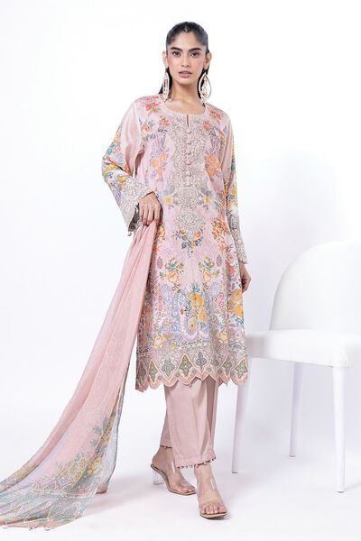 Embroidered | Cotton Satin | Fabrics 3 Piece | GBP 25.00