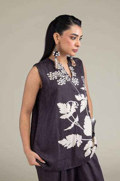 Printed | Viscose Crepe | Sleeveless Viscose Shirt | GBP 25.00