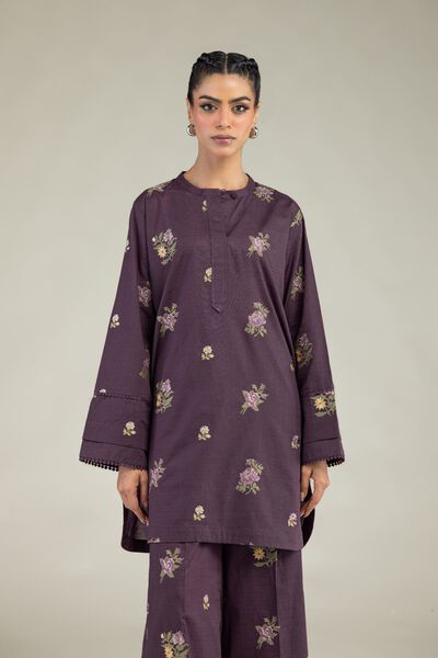 Embroidered | Cotton Dobby | Round Neck Kurta | GBP 35.00