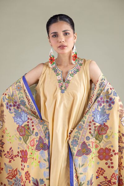 Embroidered | Cambric | Floral Sleeveless Kurta | GBP 9.00