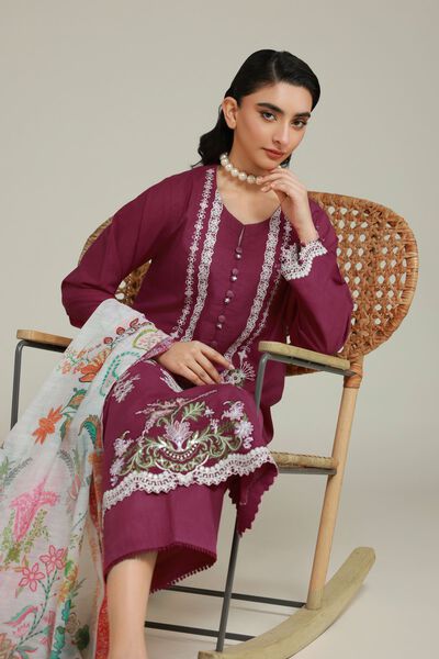 Embroidered | Cambric | Fabrics 3 Piece | GBP 45.00