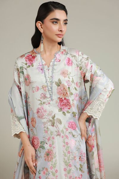 Printed | Satin | Fabrics 3 Piece | GBP 40.00