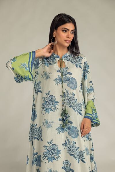 Printed | Raw Silk | Floral Silk Kurta | GBP 35.00