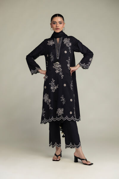 Embroidered | Cambric | Black Cambric Pants | GBP 25.00