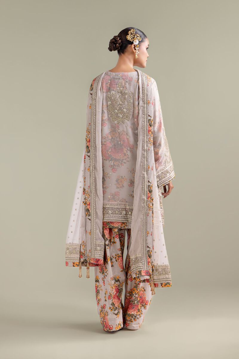 Embroidered | Chiffon | Floral Zari 3-piece | GBP 155.00