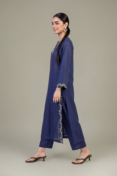 Embroidered | Light Khaddar | Navy Khaddar Pants | GBP 25.00
