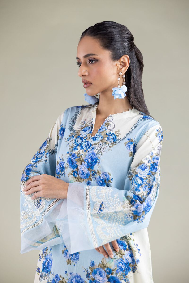 Embroidered | Cambric | Floral Flared Kurta | GBP 30.00