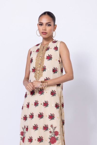 Embroidered | Polyester Crinkle Chiffon | Kurta | GBP 24.00