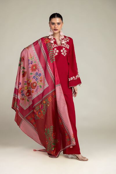 Embroidered | Raw Silk | Pants | GBP 20.00