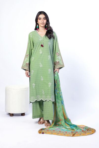Embroidered | Cotton Dobby | Fabrics 3 Piece | GBP 40.00